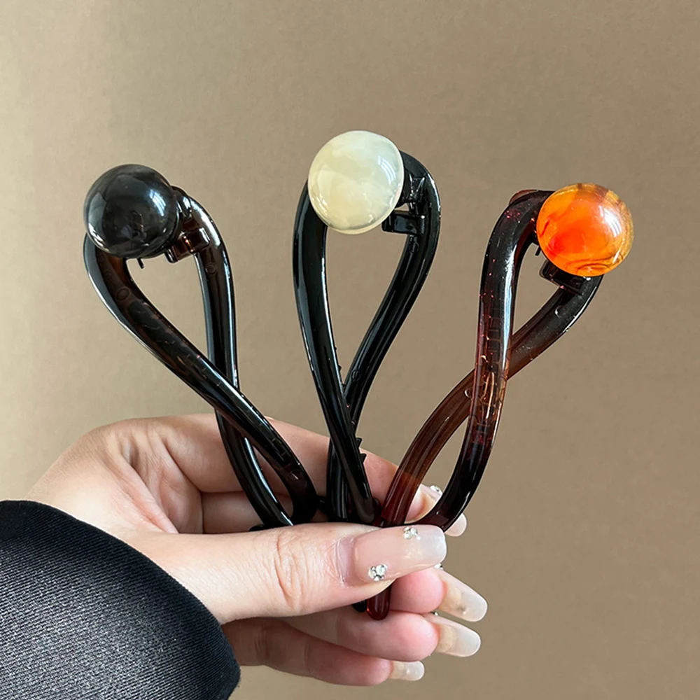 Korean Hair Clips For Women Elegant Back Hairpins For Girls Hair Accessories Vintage Barrettes Ponytail Clip Lady Hair Claws image 3