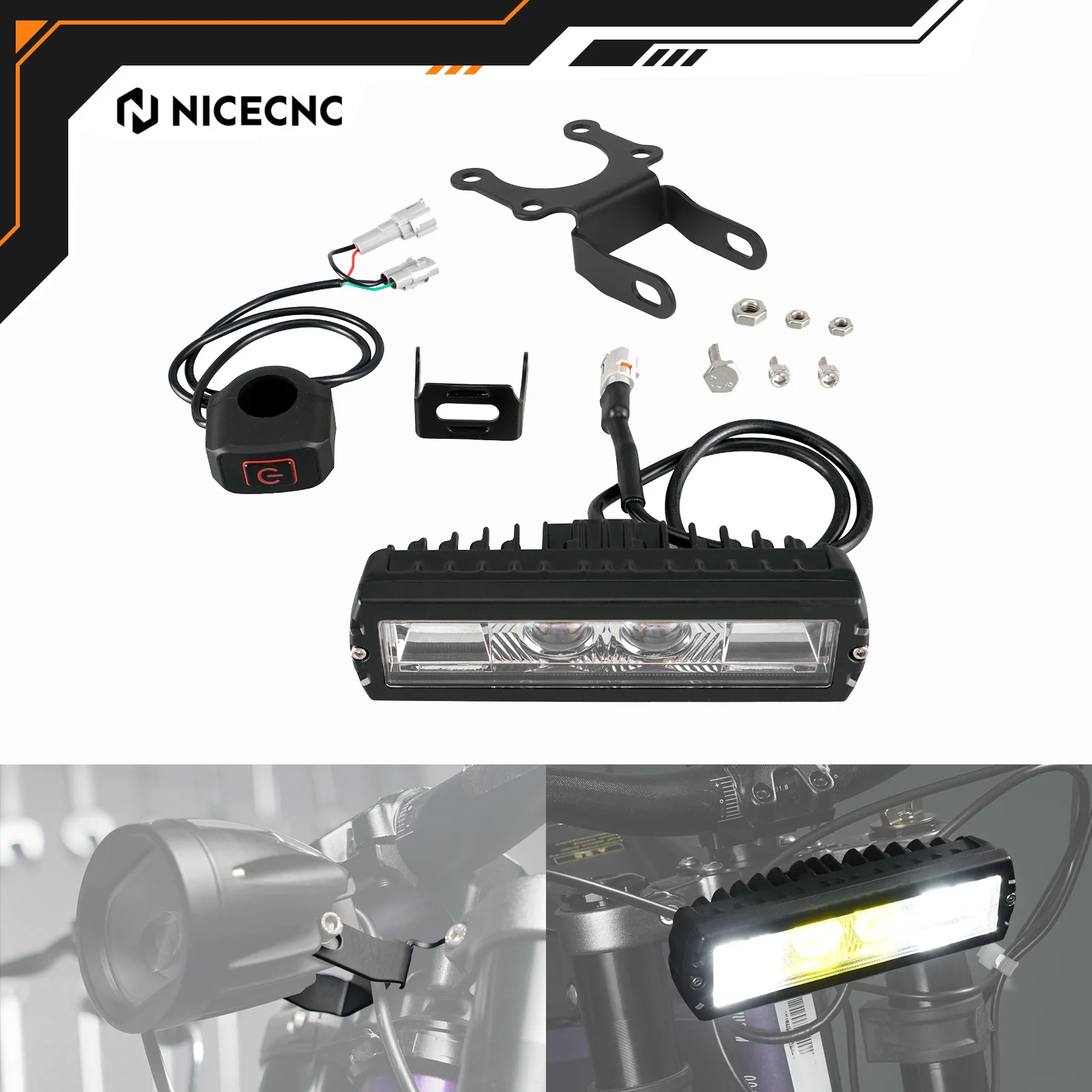 

NICECNC For Surron light bee X S L1E Segway X160 X260 Plug & Play LED Headlight Light Switch With Bracket Electrical Motorbike
