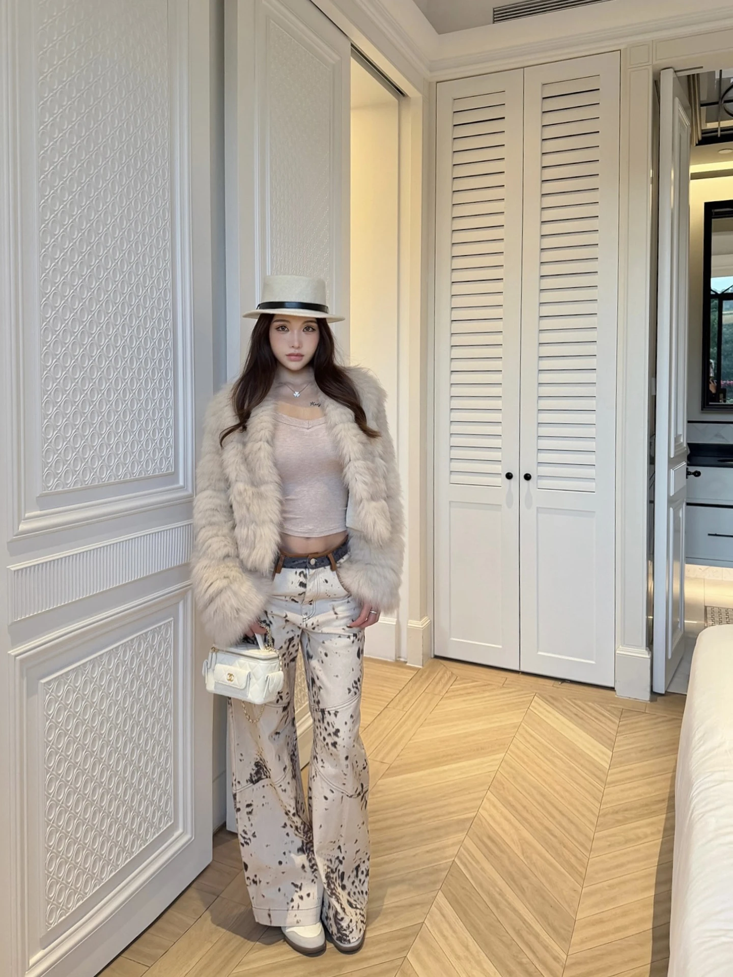 

PiRui Джинсы с леопардовым принтом, цветные блузки, женские осенне-зимние прямые брюки, дизайн Senation l, хлопок на талии