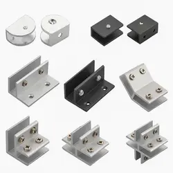 For 6-12mm Furniture Hardware Glass Clamp Glass Plated Brackets Zinc Alloy Chrome Finish Shelf Holder Support Brackets Clips