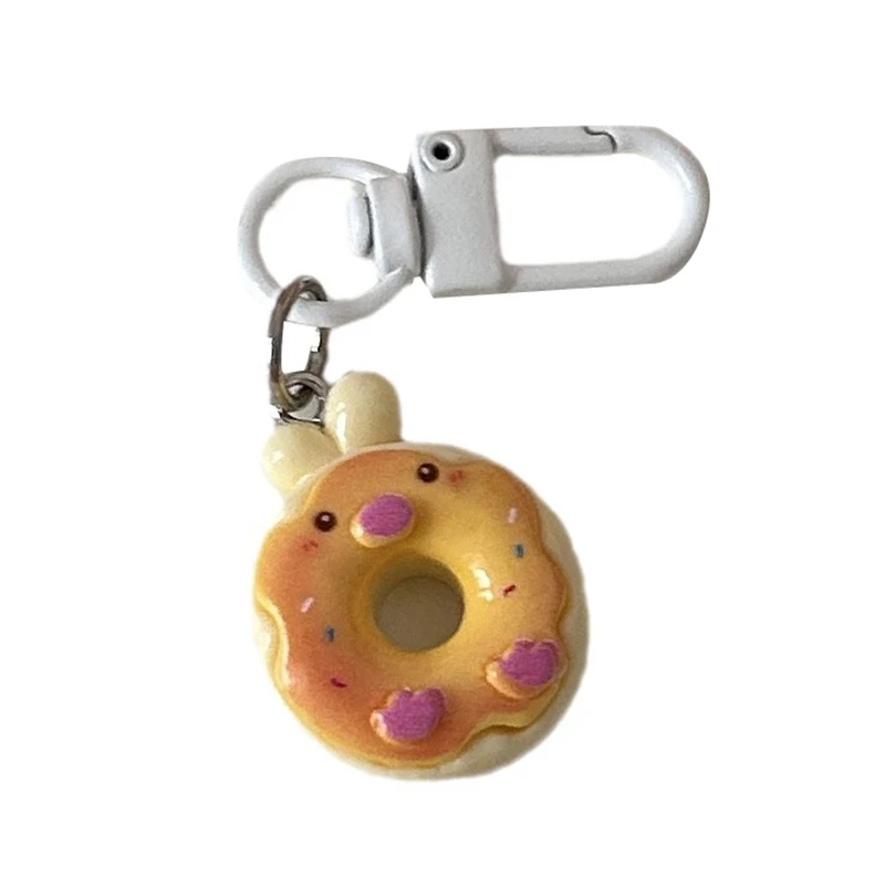 1PC Schattige Konijn Kleine Beer Hanger Oor Donut Sleutelhanger Tas Accessoires Voor Vrouwen Meisjes Kinderen Speelgoed Paar Beste Vriend gift