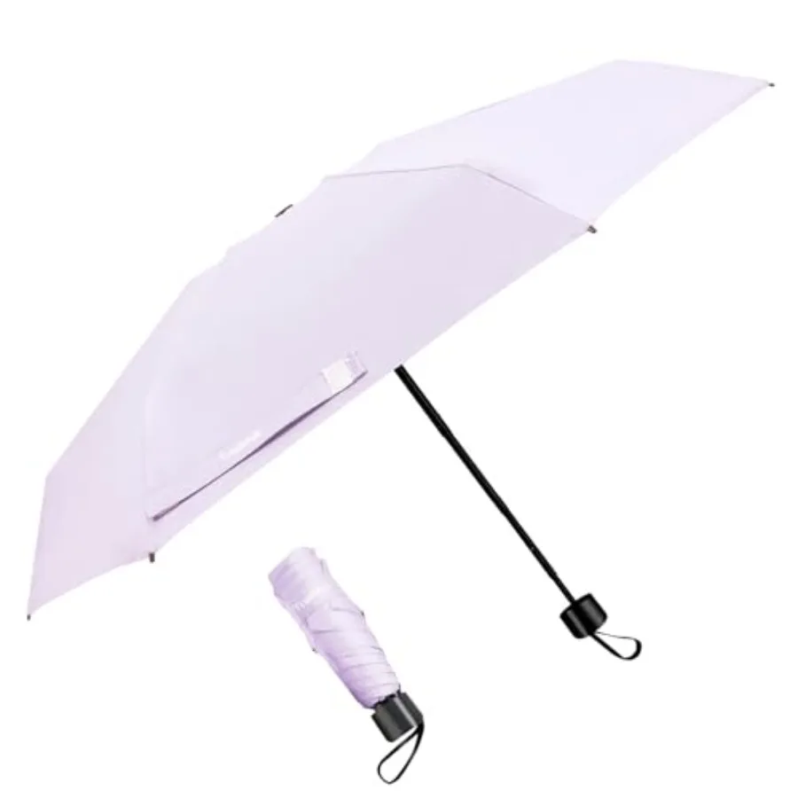 

Mini Travel Umbrella, Portable Lightweight Compact Parasol with 95% UV Protection for Sun and Rain