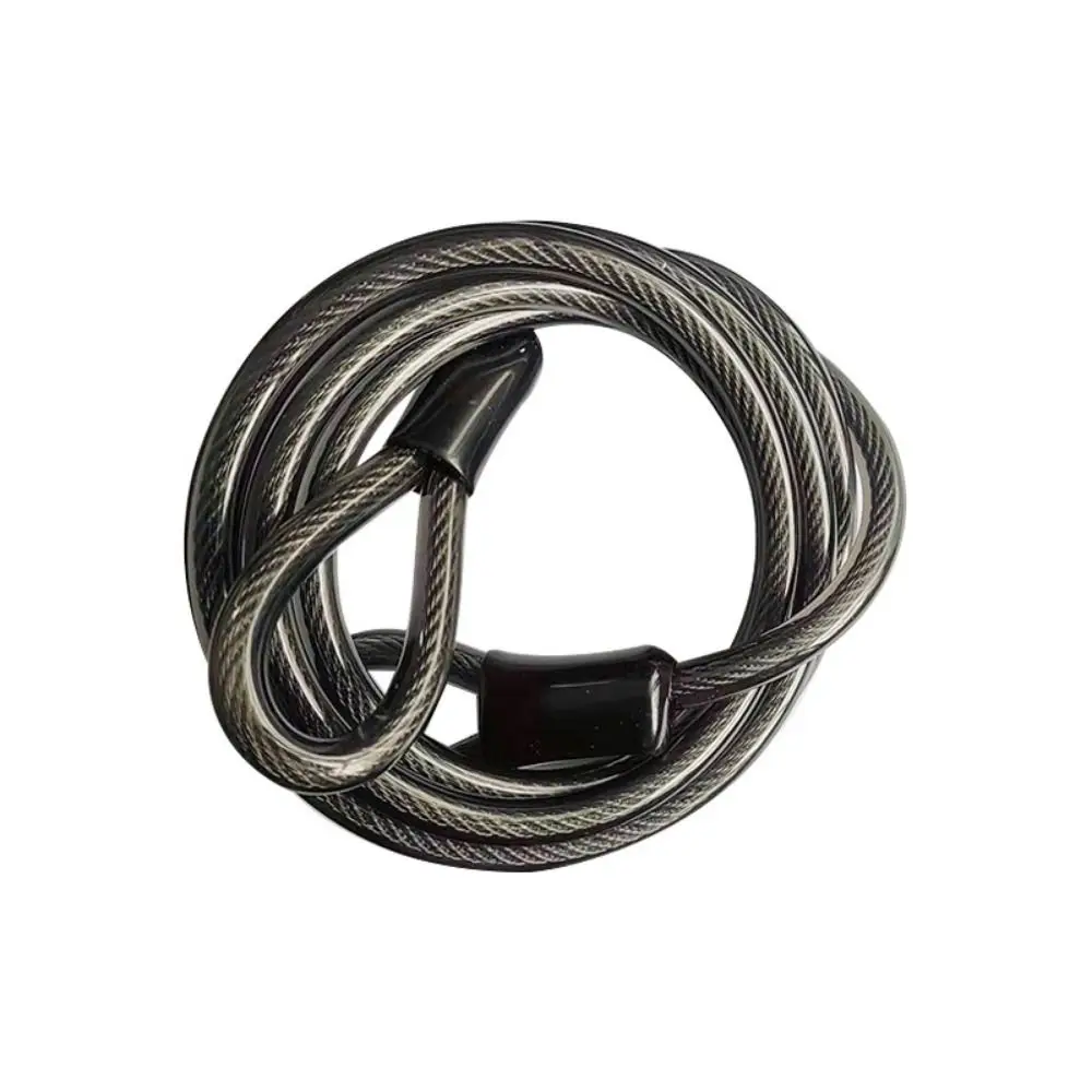 Anti-Theft Bike Lock Cable Folding Double Loops Thick Security Chain Vinyl Coated Multipurpose Cycling Strong Steel Cable