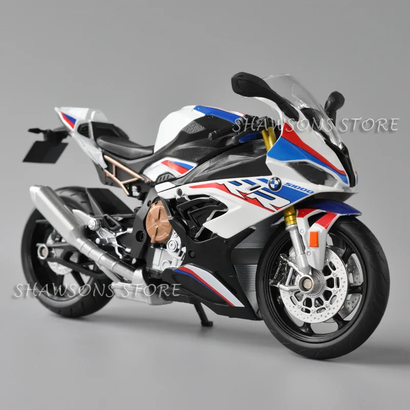 

1:12 Scale Diecast Motorcycle Model Toys BMW S1000RR Sport Bike Miniature Replica With Accessory Wheel