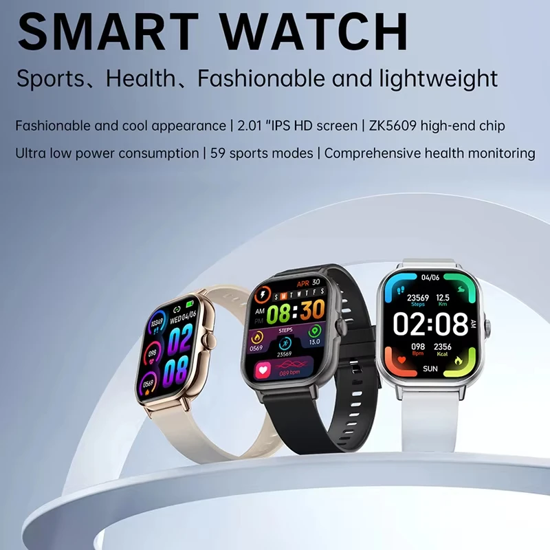 Xiaomi Smart Watch Full Touch Screen Bluetooth Phone Call Sport  Smart Watch 2.01inch Message Answer Call Fitness Sports Watches