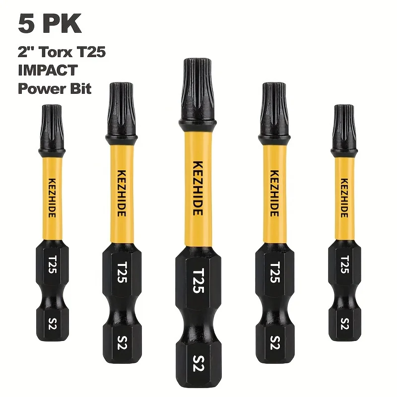 T25 impact drill bit: durable screwdriver head, suitable for wood, metal, plastic - very suitable for homes, offices, factories