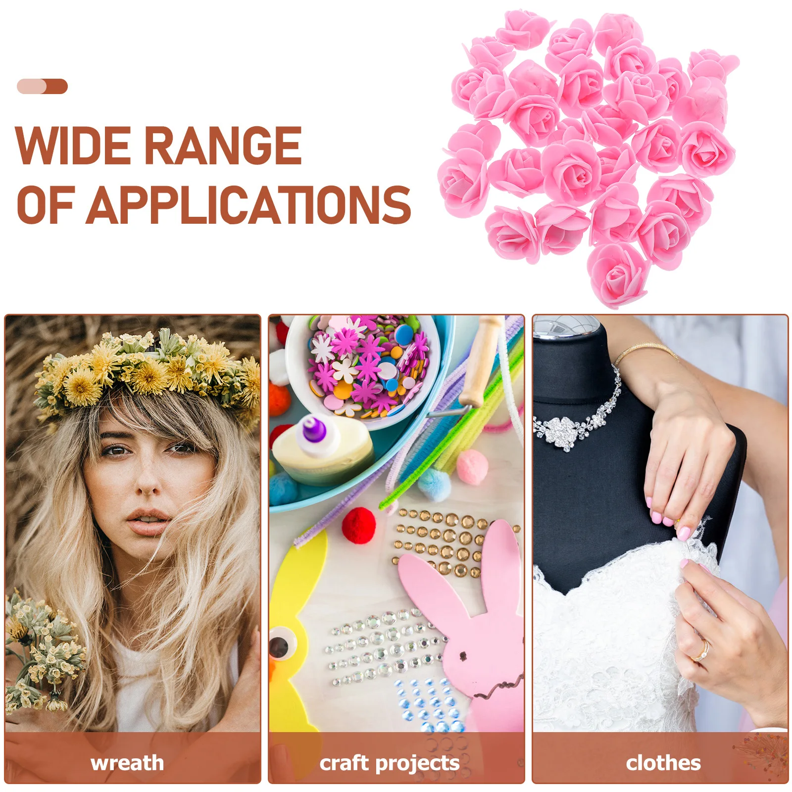 

50pcs Mini Artificial Foam Rose Heads 3 5cm Red Fake Flower Decor for DIY Crafts Home Party Baby Shower Wall Bouquet