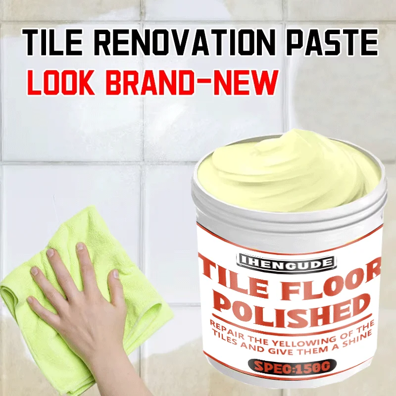 Tile Polishing Paste, Care & Renovation Cream for Removing Yellowing & Stains, Restores Gloss to Tiles, Sinks and Faucet