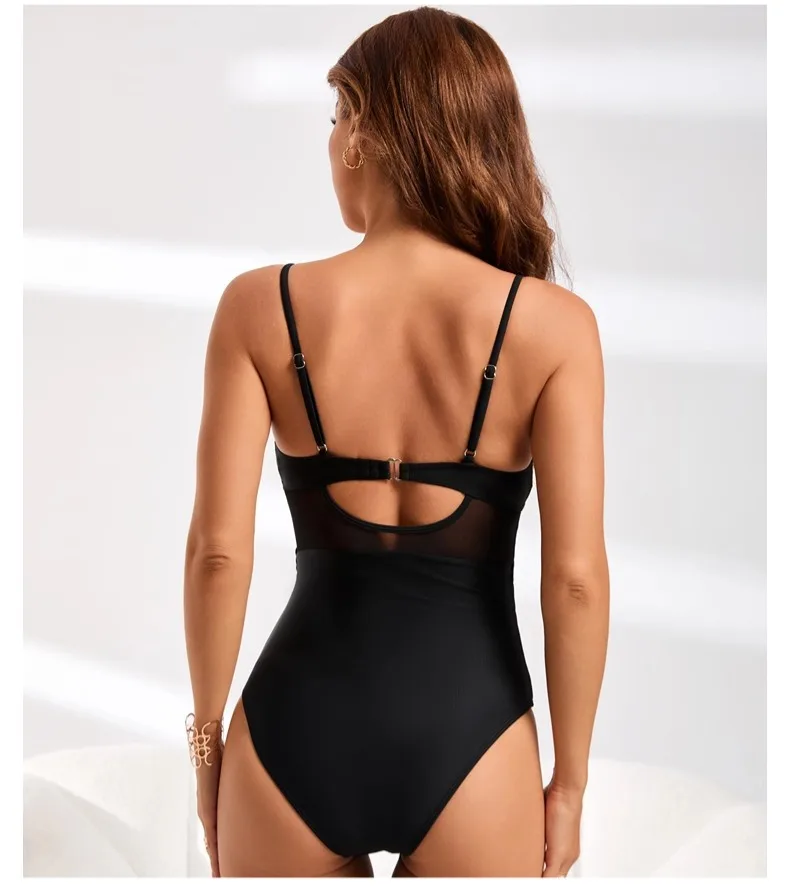 Traje de baño de una pieza para mujer Trajes de baño Twist Front V Cuello Correas ajustables Traje de baño
