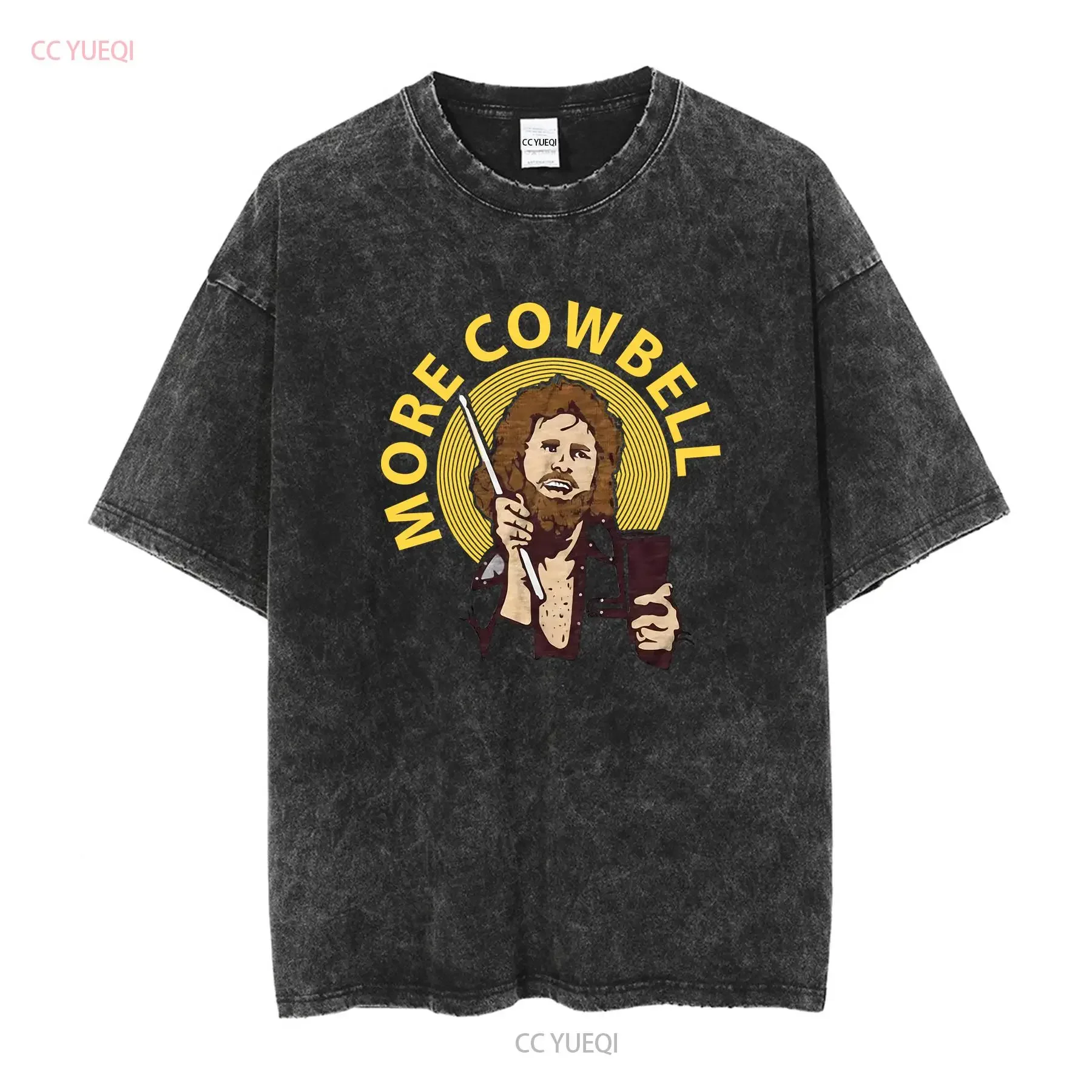 theCHIVE Men's Will Ferrel More Cowbell SNL Skit T Shirt long or short sleeves vintage Washed fashion streetwear Stretched