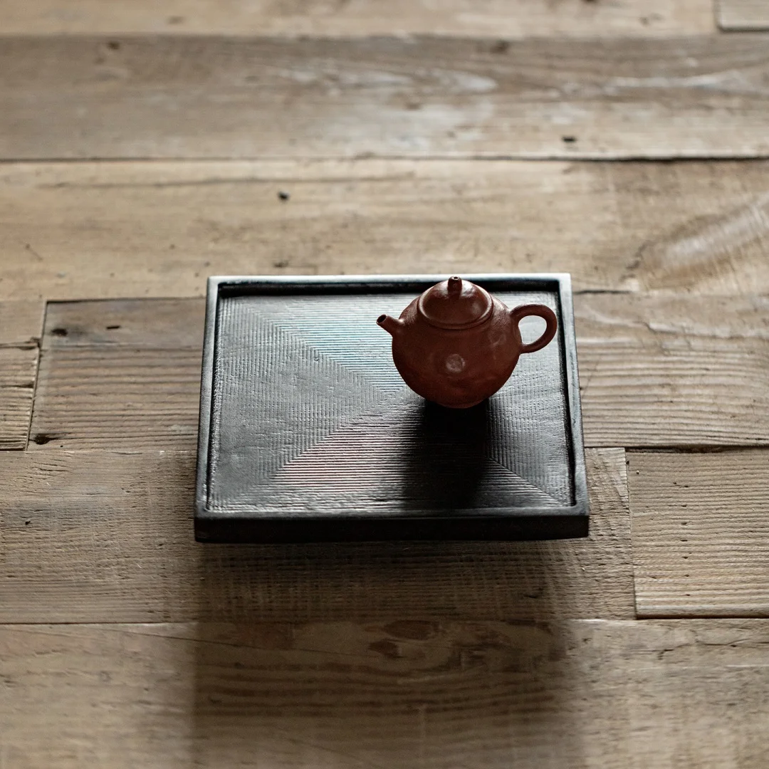 Kleiner Teetisch aus Walnussholz im japanischen Stil, einfaches Trockenteetablett für den Heimgebrauch, Wabi-Sabi-Stil, Holztablett, Teekannenhalter, Teetablett