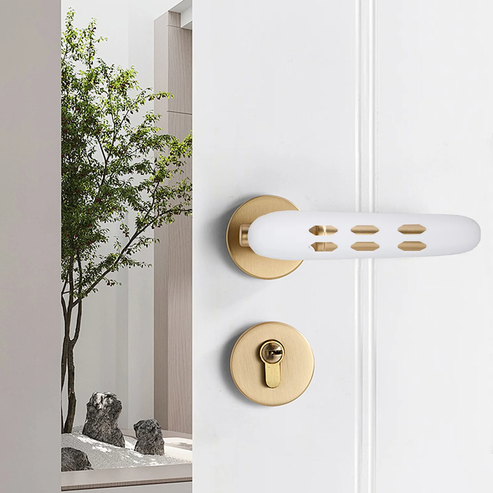 

Silicone Door Knob Sleeve White L Shape Protective Cover Non Slip Child Safety Door Handle Glove Baby Protective Cover