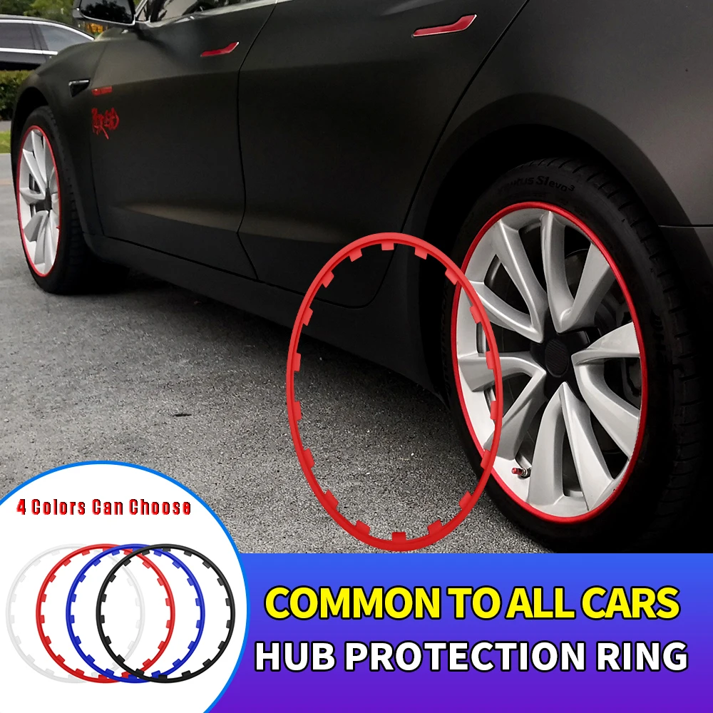 16/17/18/19/20inch 4Pcs Car Vehicle Wheel Rims Edge Protector Ring Strip Tire Guard Decor Accessories For Volvo Etc. Universal