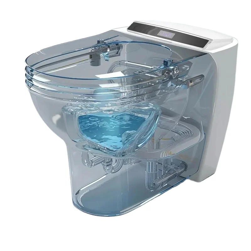 

Foot Sensor, LED Display, Warm Water and Dry Feature Smart Tankless Bidet Toilet with Heated Seat, Nightlight,