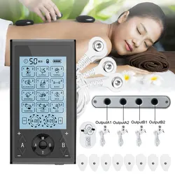 EMS Electric Muscle Therapy Stimulator 24 Modes 4 Output Channel Tens Unit Machine Physiotherapy Pulse Body Massager Dropship