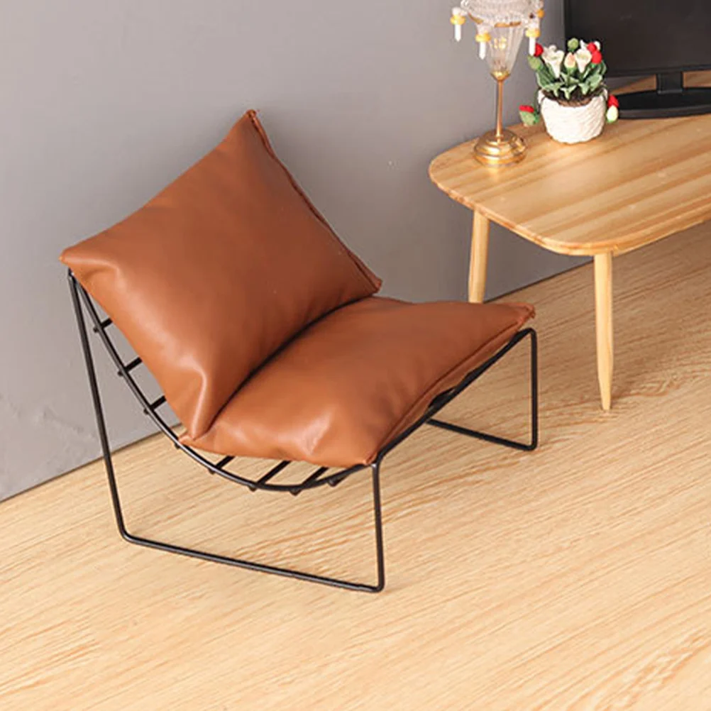 Iron Sofa Chair House Accessories Mini Furniture Model for Home Decor Decoration Miniature Sofas Tiny Household Dollhouse