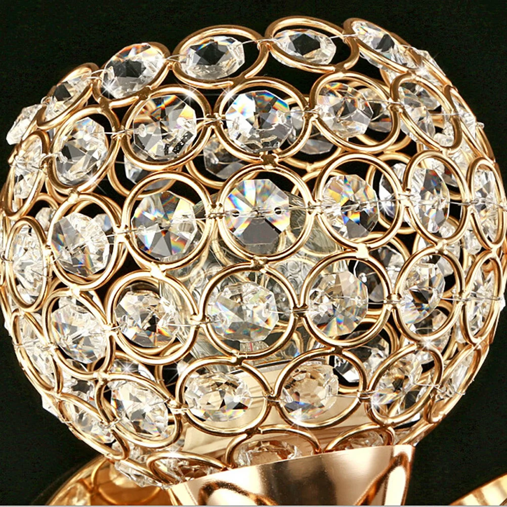 مصباح حائط داخلي كريستالي مزدوج ذهبي معدني زجاجي على شكل زهرة شفاف بجانب السرير وغرفة النوم مصباح جداري كهربائي سبلاش #5