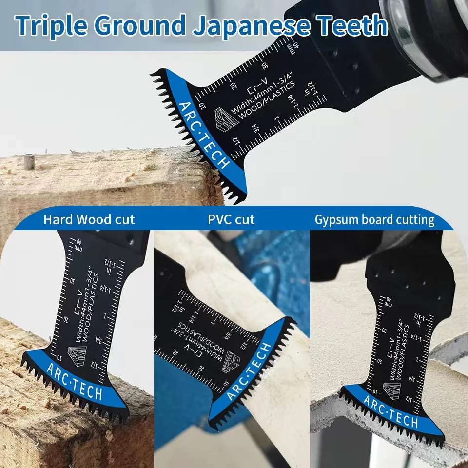10PCS Japanese Tooth Arc Edge Oscillating Saw Blades Curved Edge Multitool Blades Set Efficient Cut For wood,plastic