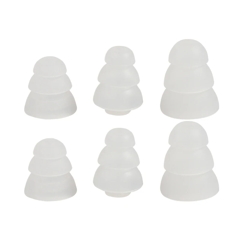 Replacement Triple Flange Ear Tips Earbuds Silicone Pads For In Ear Headphones In-Ear Hole 4.0mm