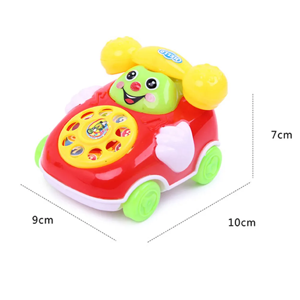 1Pcs Kid Simulation Cable Phone Cartoon Pull Line Educational Learning Baby Gift Bright Color Promotes Eye Hand Coordination