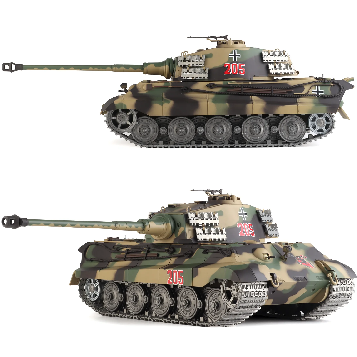 Heng Long rc tanks 1/16 Duitse King Tiger tank Model (Metalen Road Wheel & Tandwiel & Gun canal) (360 ° Roterende torentje)