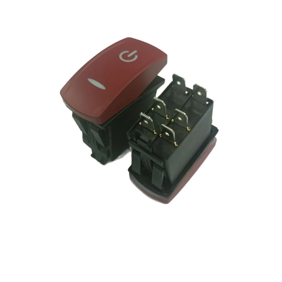 

For 2pcs Rocker Switch Ball Car Sightseeing Car Kart Red Button Power Symbol Green Light