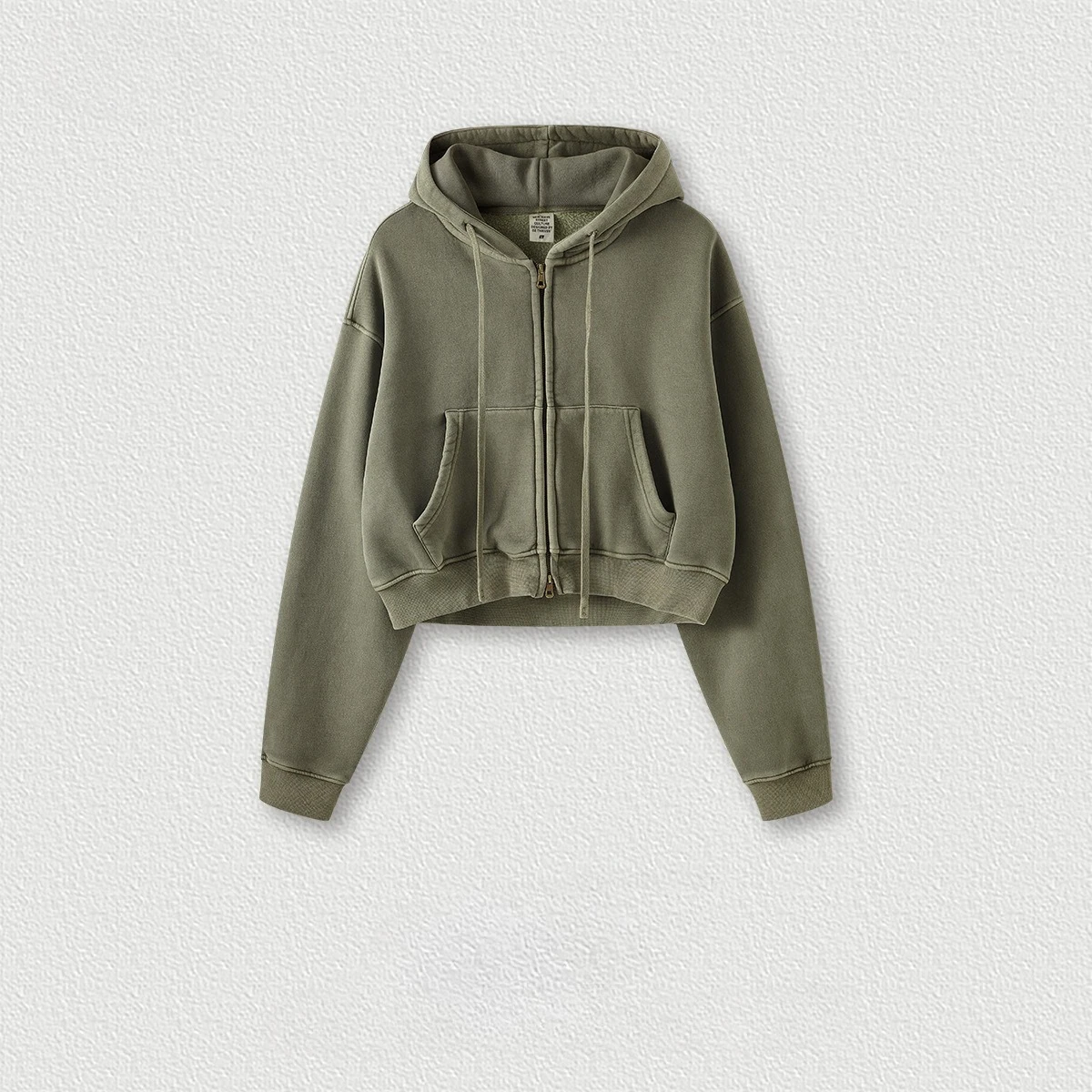 Autumn and Winter Sweatshirt Hoodies Women Retro Wash Hottie Zipper Coat Vans Distress Keep Warm Breathable Leisure Comfort