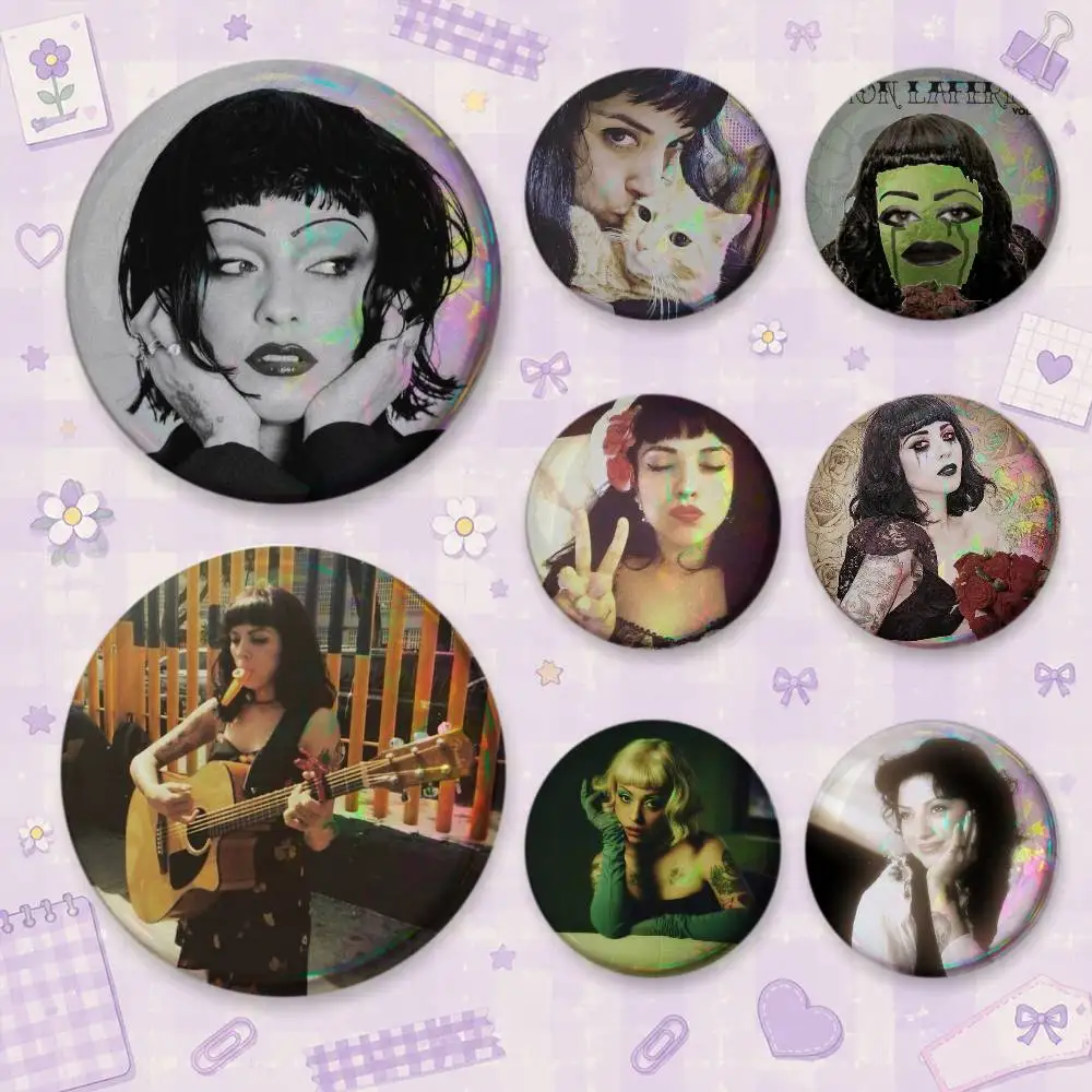 FEMME FATALE M-Mon L-Laferte Brooches Cartoon Badge Pins Backpack Hat Accessories Friend Gift