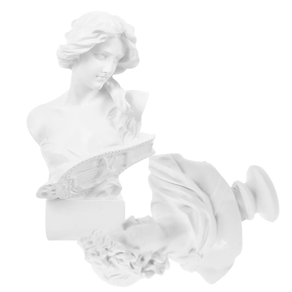

2Pcs Modern Resin Greek Statue Desktop Sculpture Unique Home Table Decoration Statue Decor Sculpture Statues Small Statues