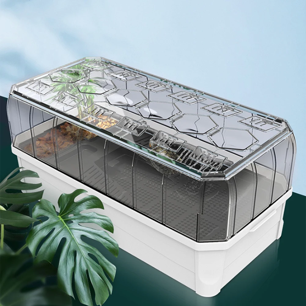 Turtle Breeding Tank Reptile Habitat Terrariums Plastic Turtles Tank Aquarium With Hide Enclosure Turtle Tank Habitat Kit