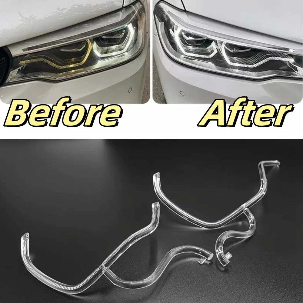 Новинка для BMW 5 серии G30 G38 LCI 2018-2020 светодиодный DRL дневные ходовые строки фотолампы Сменные фары ангельские глазки оргстекло