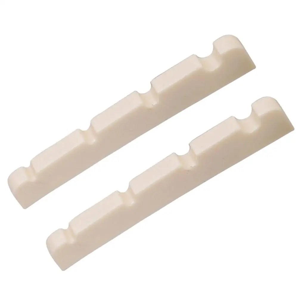 4 String Bass Slotted Nut Durable Plastic Guitar Nut Replacement for Bass Guitar Music Instrument
