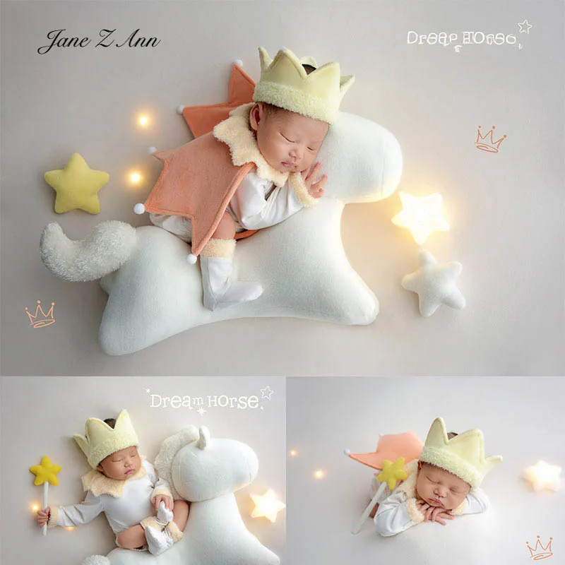 

Newborn royal king outfit set yellow crown +white body+colak +socks baby photoshoot costume infant photography props