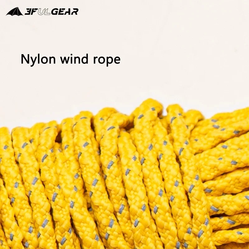 3F UL GEAR-Multifunction Reflective Tent Rope, Camping Line, 6 nós livres, corda Windproof, Acessórios Tent, 2mm, 4mm, 20m