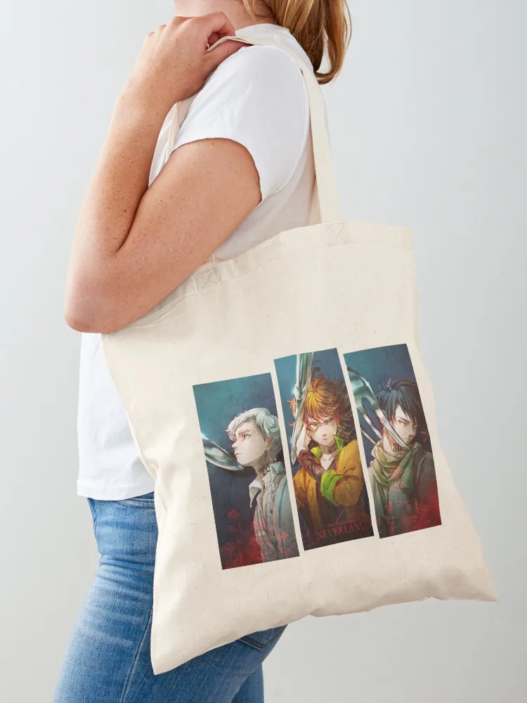 The Promised Neverland Tote Bag Shopper tote bag canvas shopping cart bags Custom bag