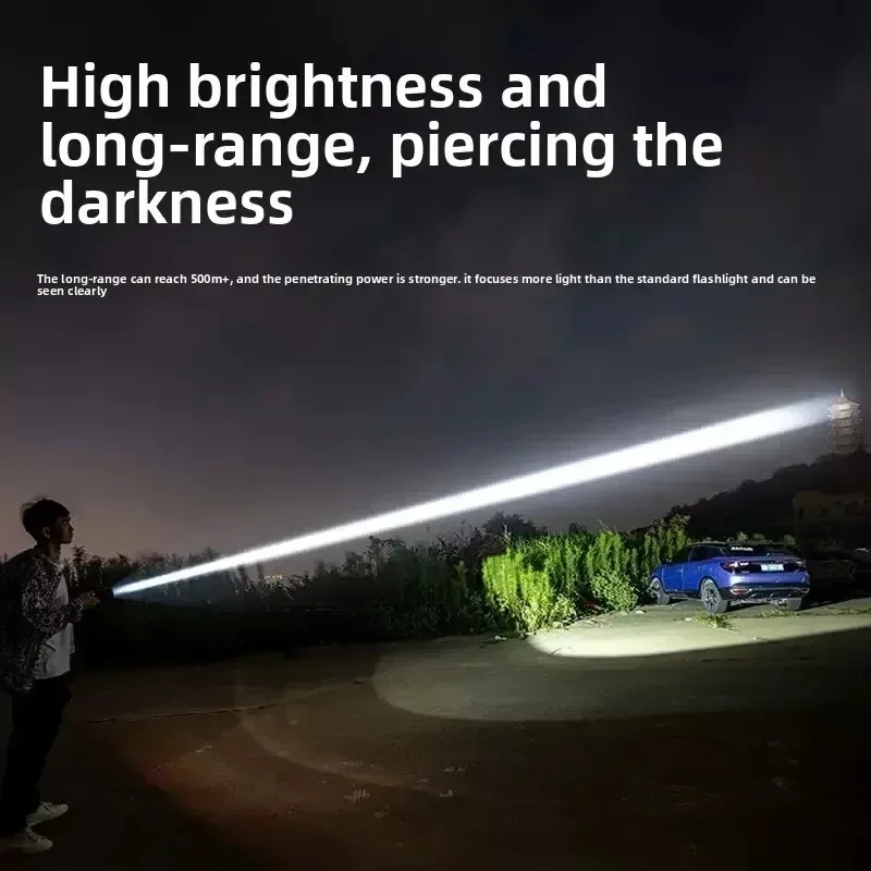 3 في 1 مصباح يدوي ليزر أبيض يتميز بنك الطاقة IPX4 مقاوم للماء شاشة ديجيتال قياسية وظيفة التكبير الاستعداد في حالات الطوارئ #6
