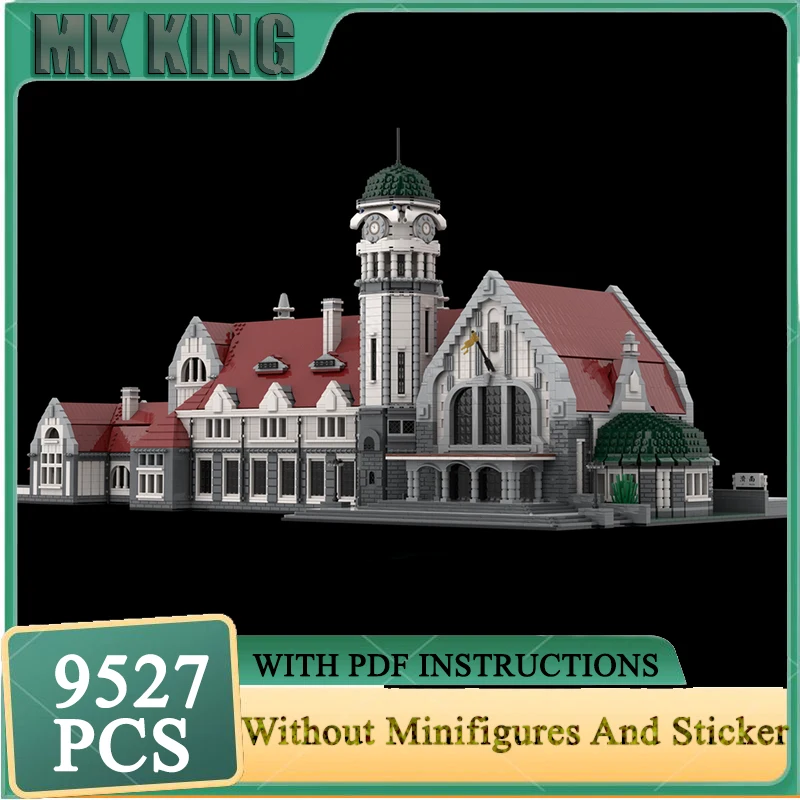 

Moc Building Blocks Jinan Old Railway Station Model Technology Brick DIY Assembly Street View Model Construction Toy Set Gifts