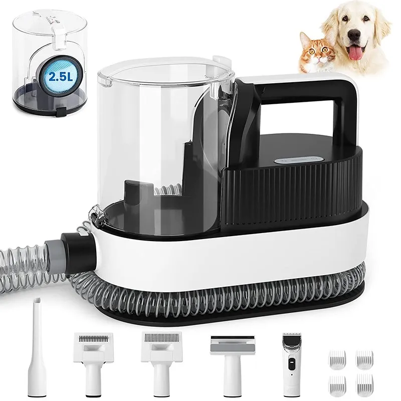 Dog Grooming Kit 2.5L Large-Capacity, Dog Vacuum for Shedding Grooming, Low Noise 5 Pet Grooming Tools for Dogs Cats