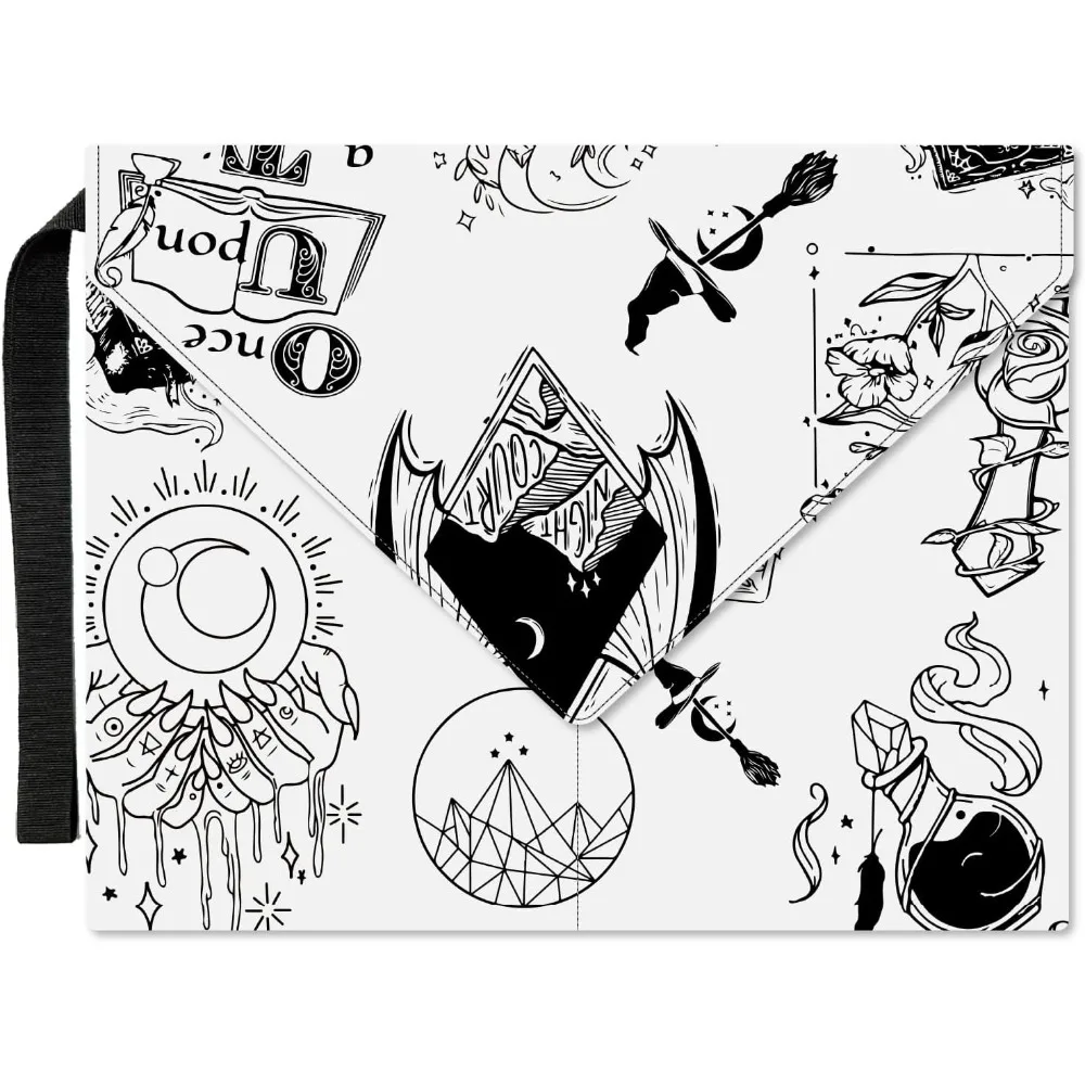 Gothic-Buchhüllen, magische Buchhülle, 11,6 x 9,3 Zoll, weißer Buchschutz für Taschenbücher, waschbarer Stoff-Buchhülle