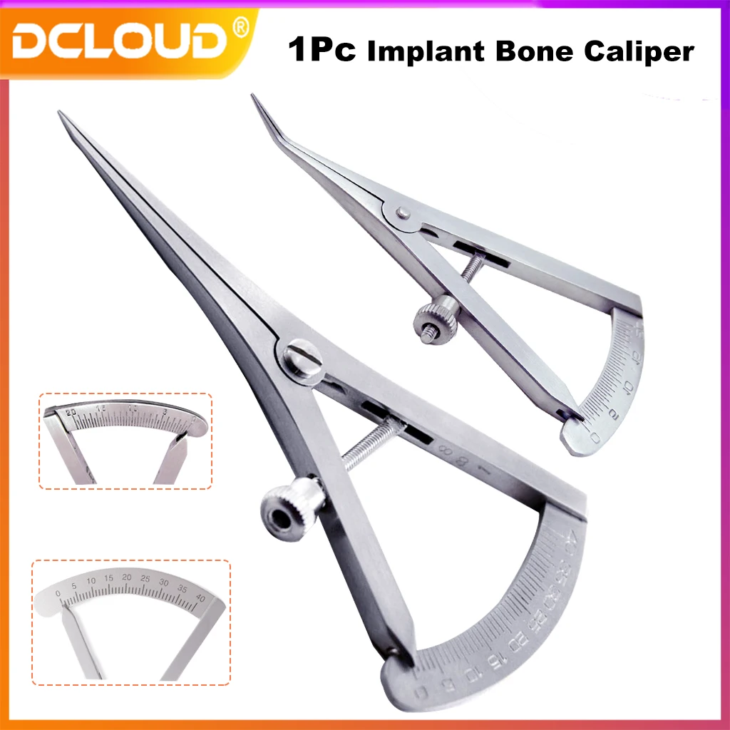 Dental Implant Bone Caliper Stainless Steel Measuring Triangle Ruler Surgical Wax Bone Thickness Crown Gauge Calipers Ruler Tool