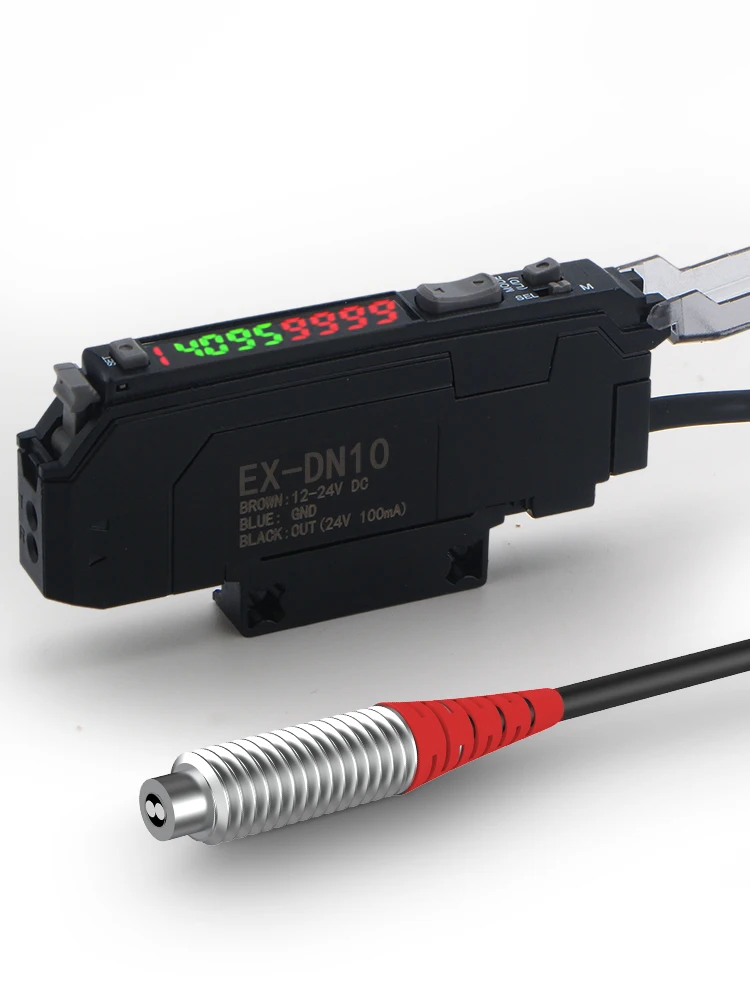 Zestaw czujnika światłowodowego odbiciowego GTRIC z oddzielnym wzmacniaczem, wysoka precyzja, 12-24V DC, czujnik fotoelektryczny NPN NO/NC — zdjęcie produktu 7