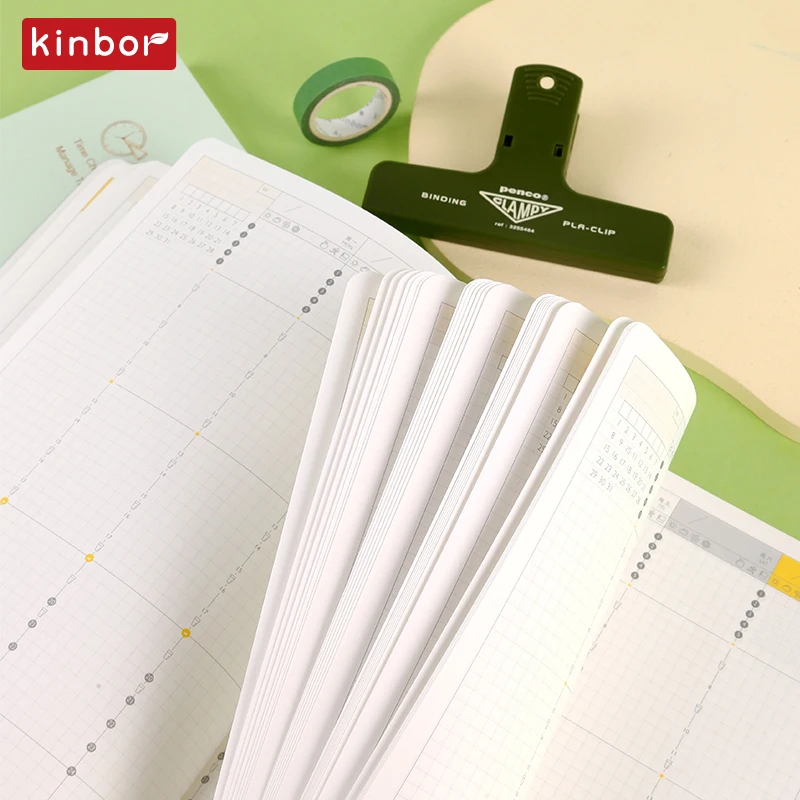 Kinbor Notebook Journal A5 Self-filling Budget Planner  PU Material Agenda Planning Notebook 공책 Writing Office School Stationery