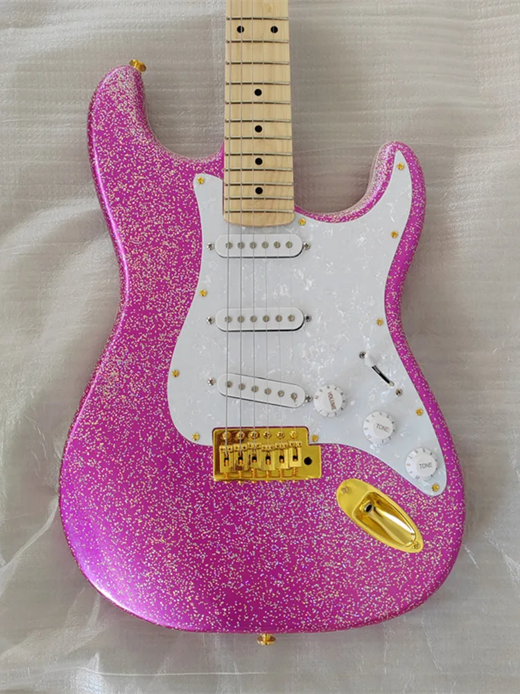 Classic Production Flash Metal Paint Electric Guitar, Can Be Customized Color, 6 String