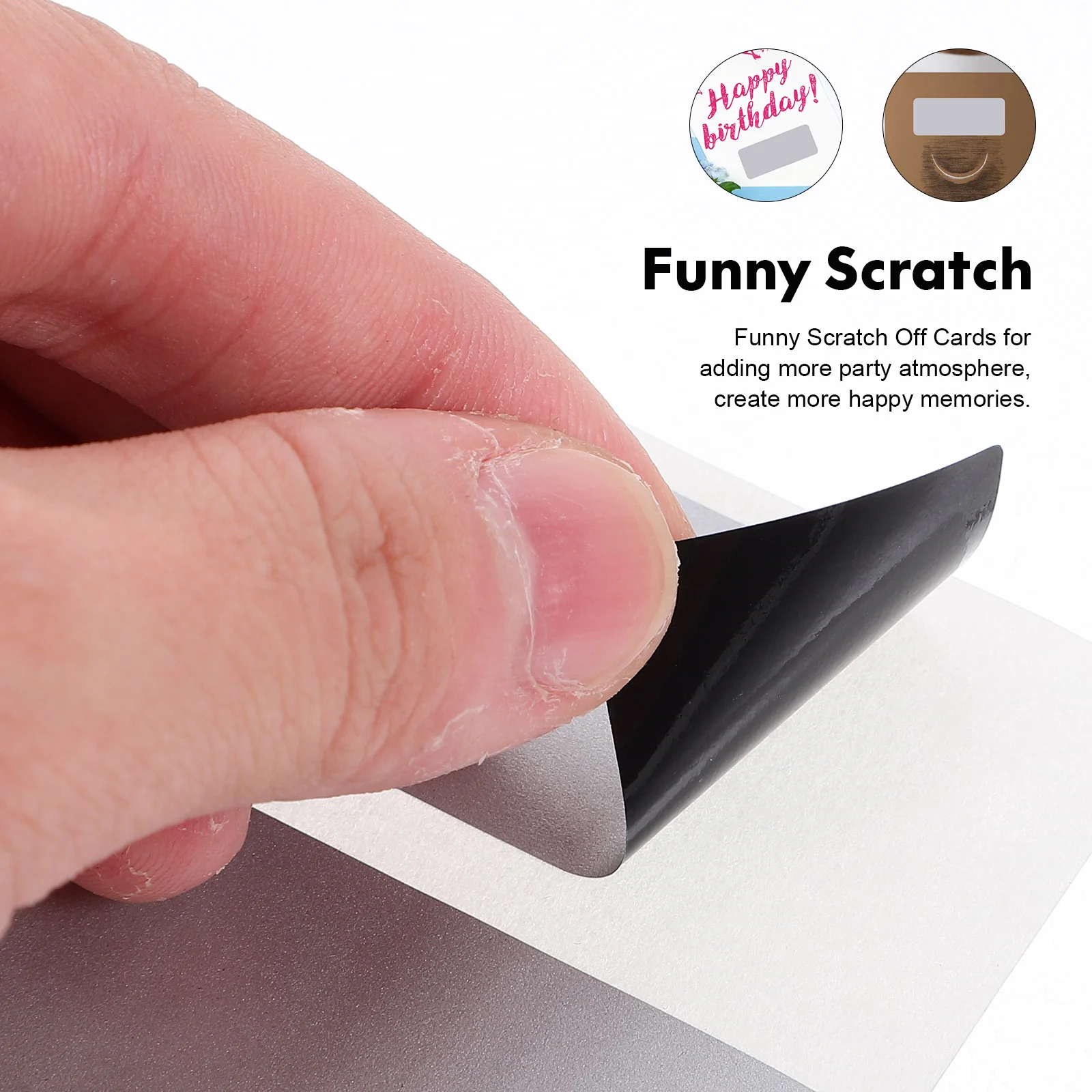 50 Pcs Greeting Card Bright Silver Scratch Stickers Paper DIY off Cards Tickets