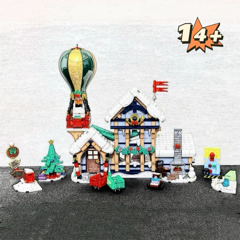 

1440 шт. модульные зимние почтовые строительные блоки для дома, кирпичи MOC-10339 архитектура, подарки на день рождения, Рождество, игрушки для детей