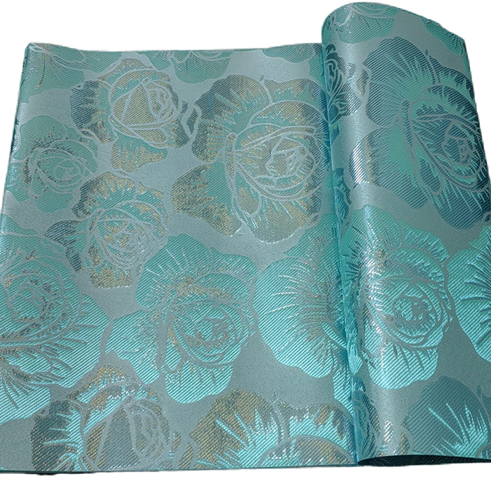 

Ready to Ship! Blue African Head Wrap 2-Pcs Set 2.5 Yards,Flower Sego Gele & Wrapper Fabric for Wedding, Assorted Colors JX-12-7