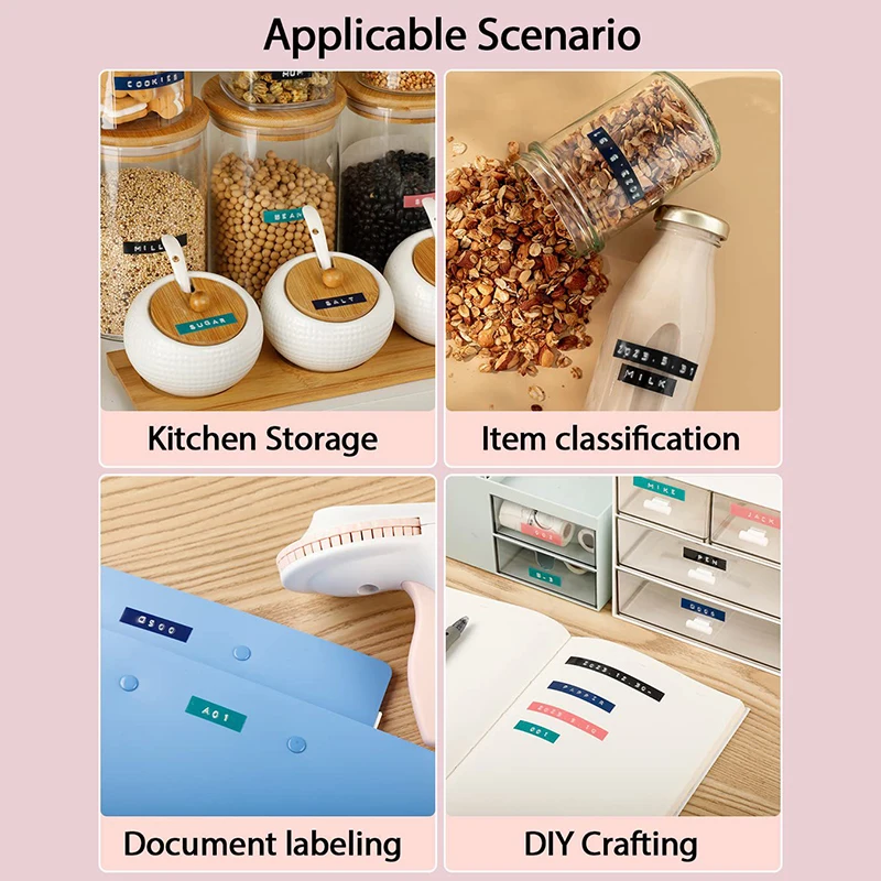 For Phomemo E975 Manual Embossing Labeling Machine Consumables 9mm Color Label Sticker 3D Concave-convex Embossed Ribbon