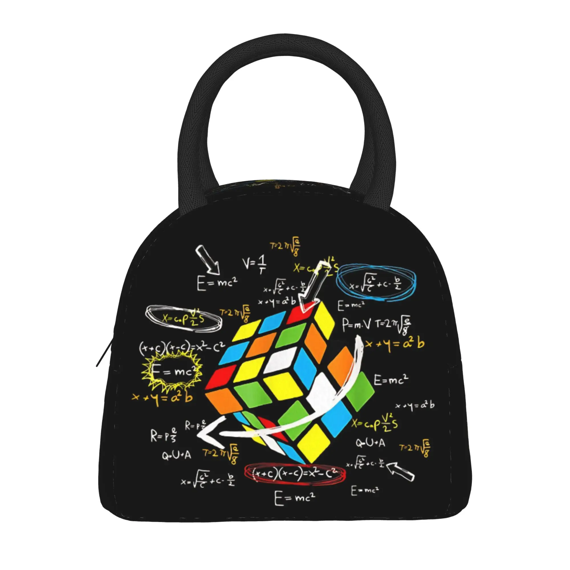 Math Player Rubics Cube Math Lovers Mathematics Lunch Bag Casual Lunch Box For Child Office Zipper Cooler Bag Thermal Lunch Bags