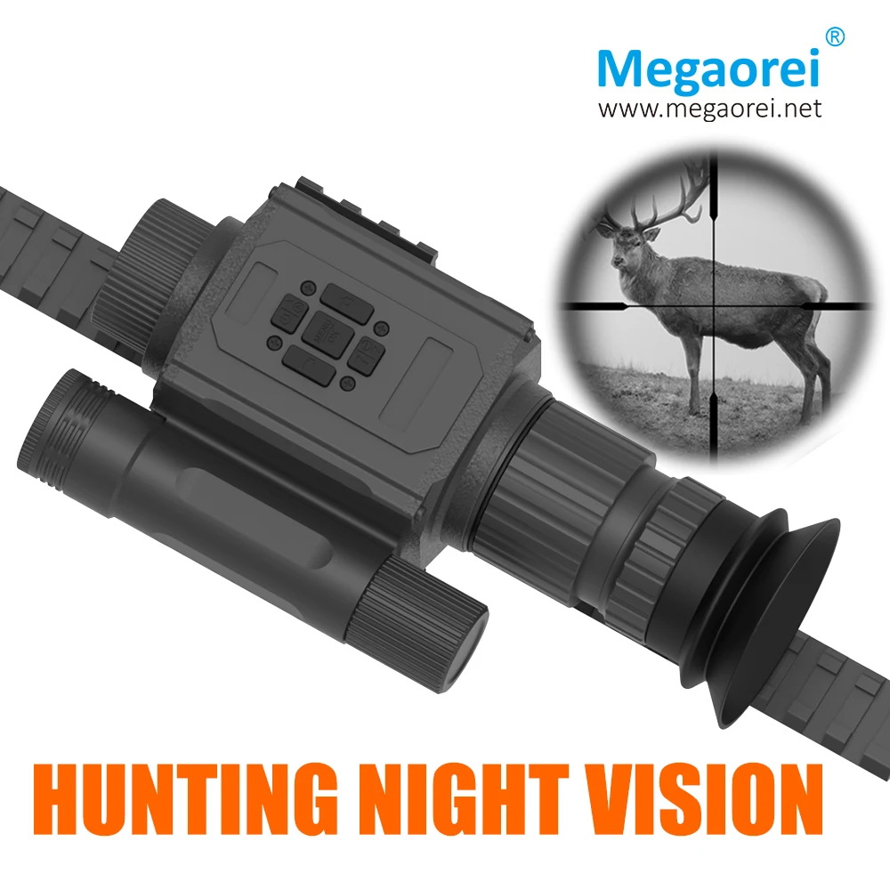 Megaorei NK008 Monocular Night Vision Scope 1080P HD Optics Camera 850nm 940nm IR Riflescope red dot Tactical Laser for Hunting