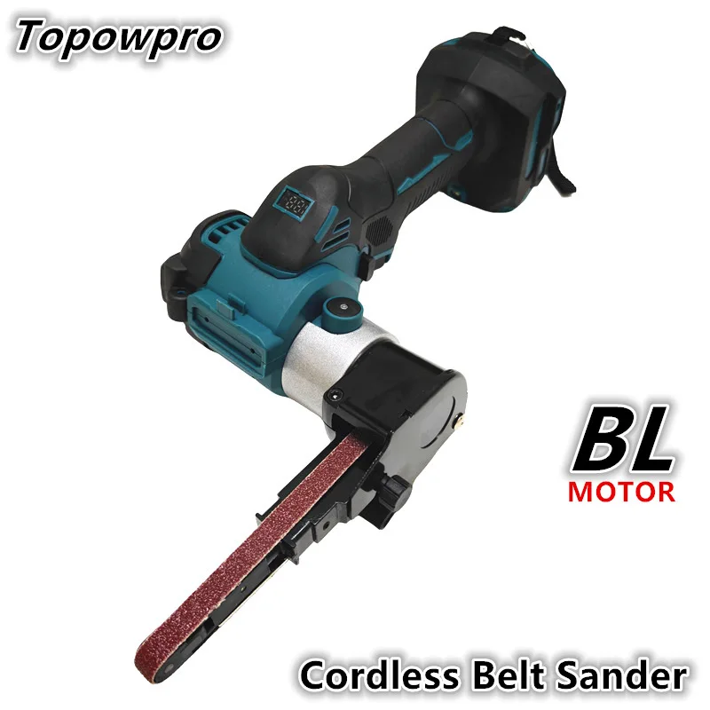 

Brushless Mini Electric Belt Sander Cordless Belt Sander Polisher Angle Grinder Tool Wood Metal Work For Makita 18V Battery